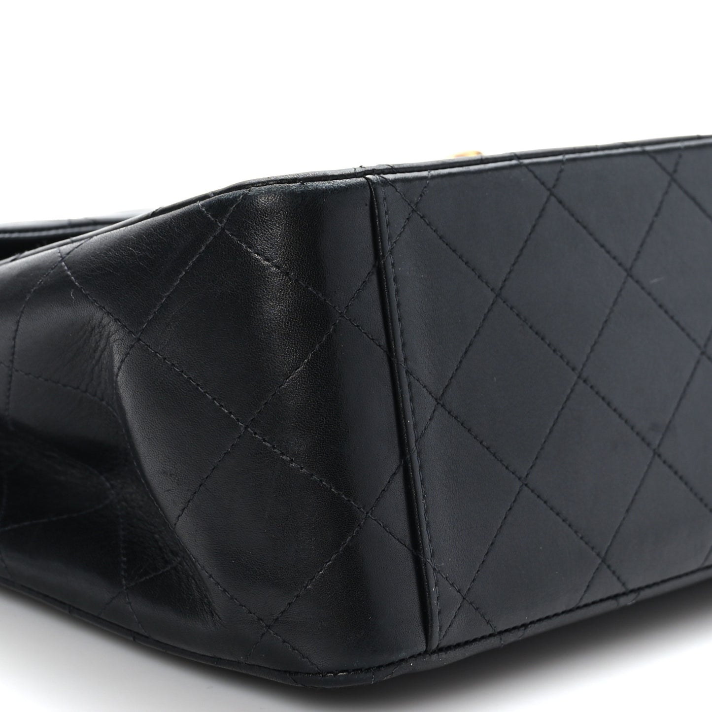 Lambskin Quilted XL Jumbo Single Flap Black