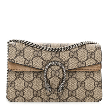 Gucci GG Supreme Monogram Super Mini Dionysus Shoulder Bag Taupe 1 of 9