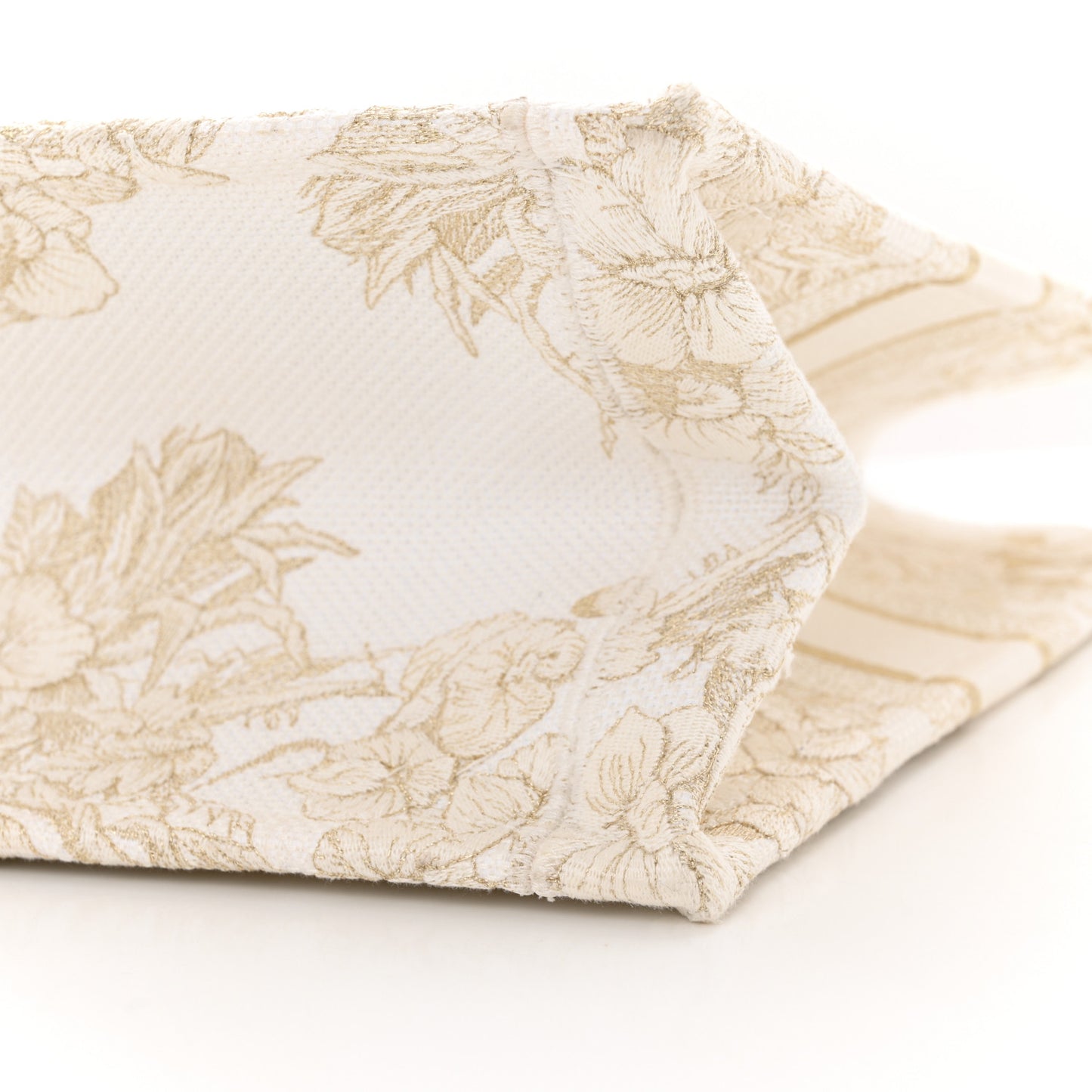 Canvas Embroidered Medium Reve d'Infini Book Tote Gold