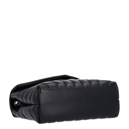 Saint Laurent Calfskin Y Quilted Monogram Small Loulou Chain Satchel Black 4 of 11