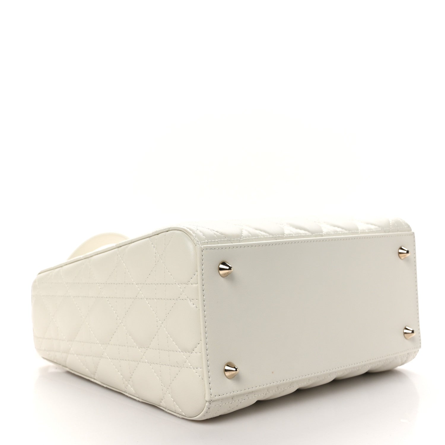 Christian Dior Lambskin Cannage Medium Lady Dior Ivory 4 of 10