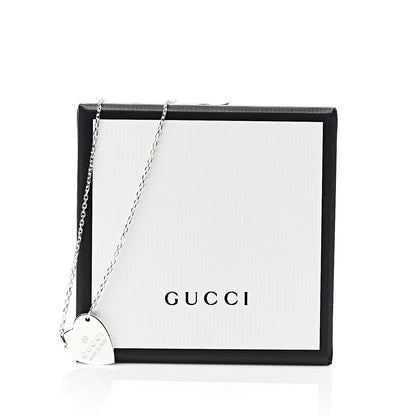 Gucci Sterling Silver Trademark Heart Pendant Necklace 4 of 4