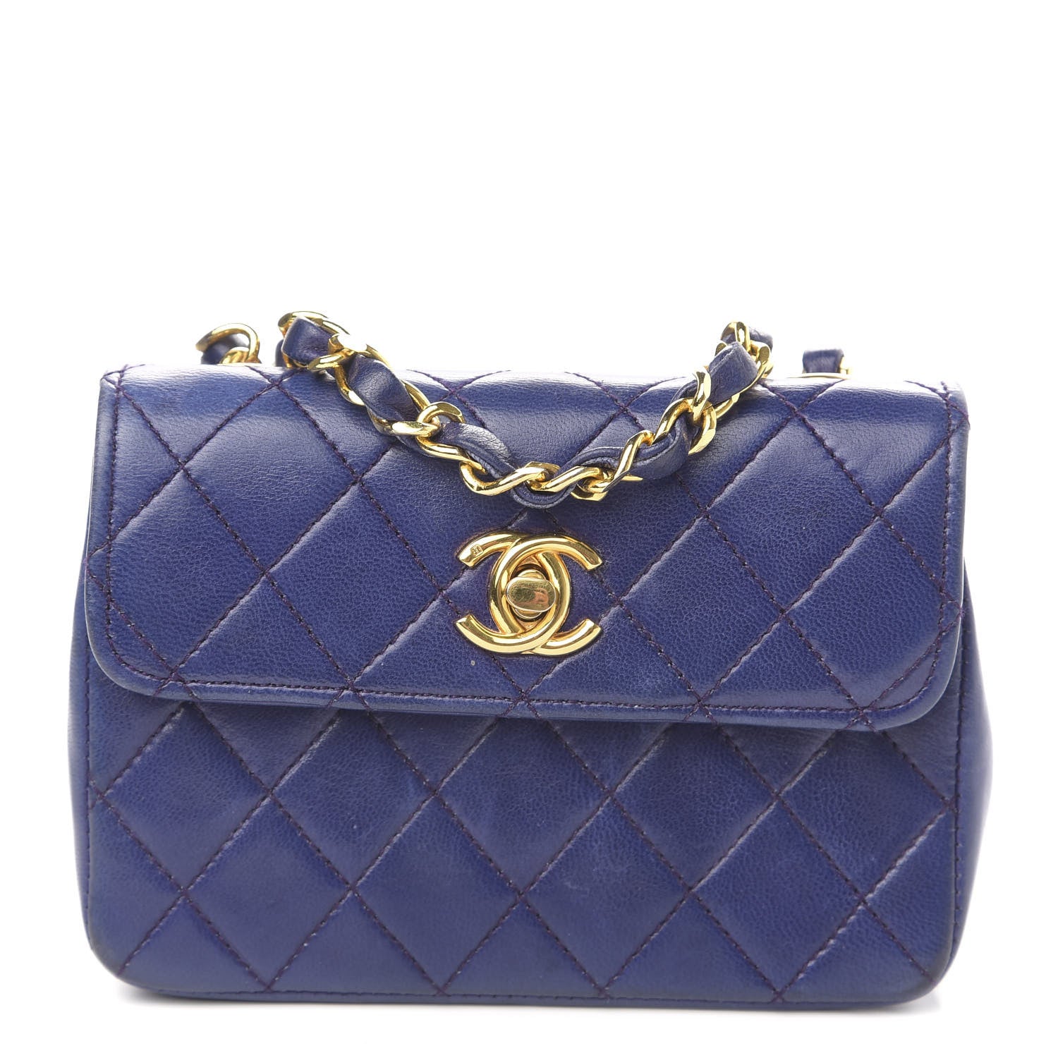 Chanel Lambskin Quilted Mini Square Flap Blue 1 of 12
