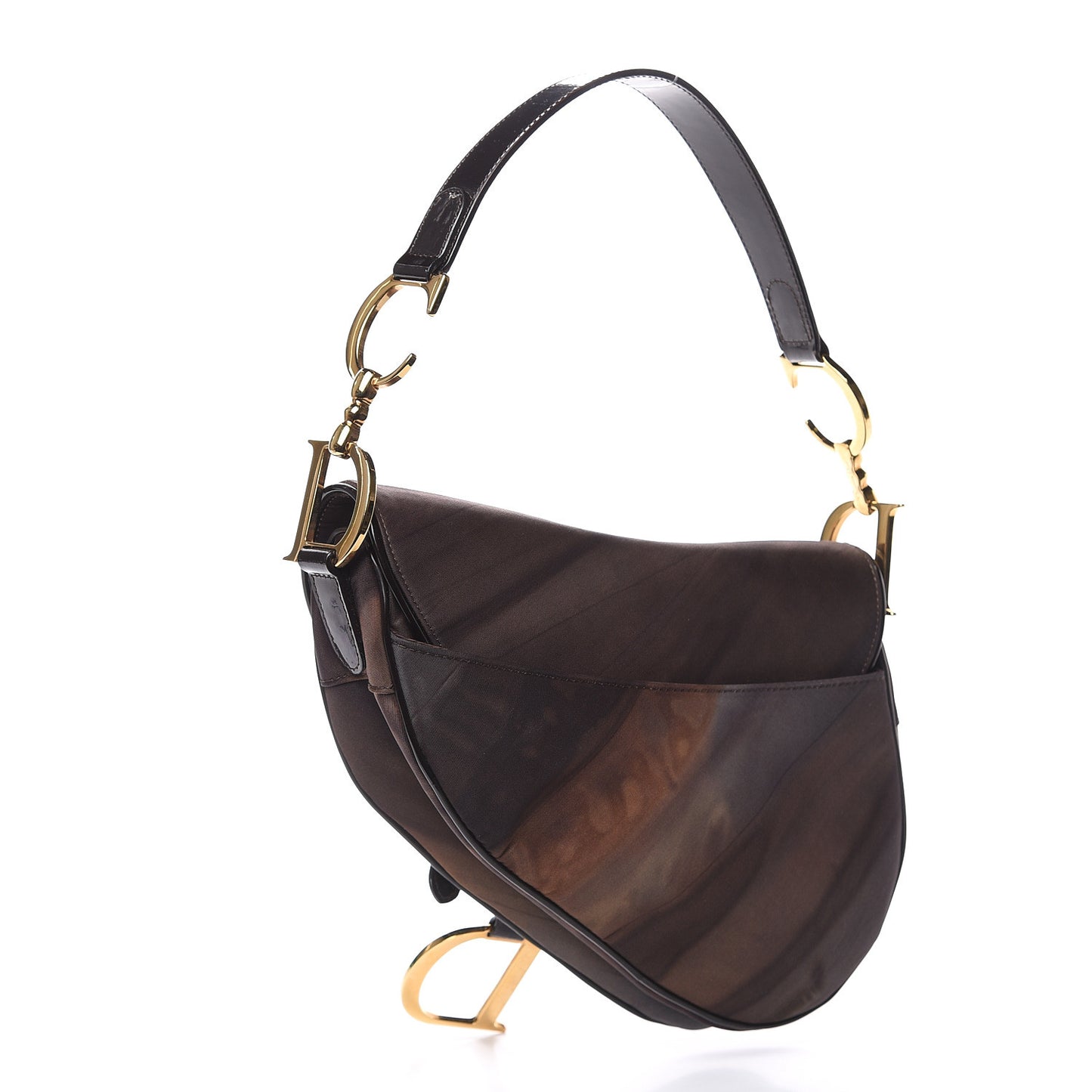 Satin Saddle Bag Brown Multicolor