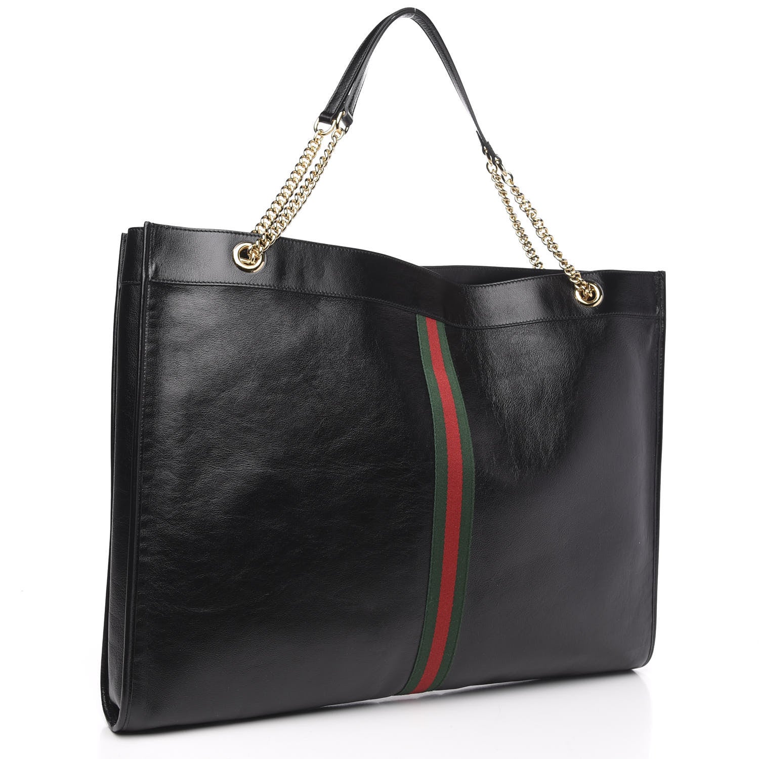 Gucci Calfskin Maxi Rajah Chain Tote Black 3 of 9