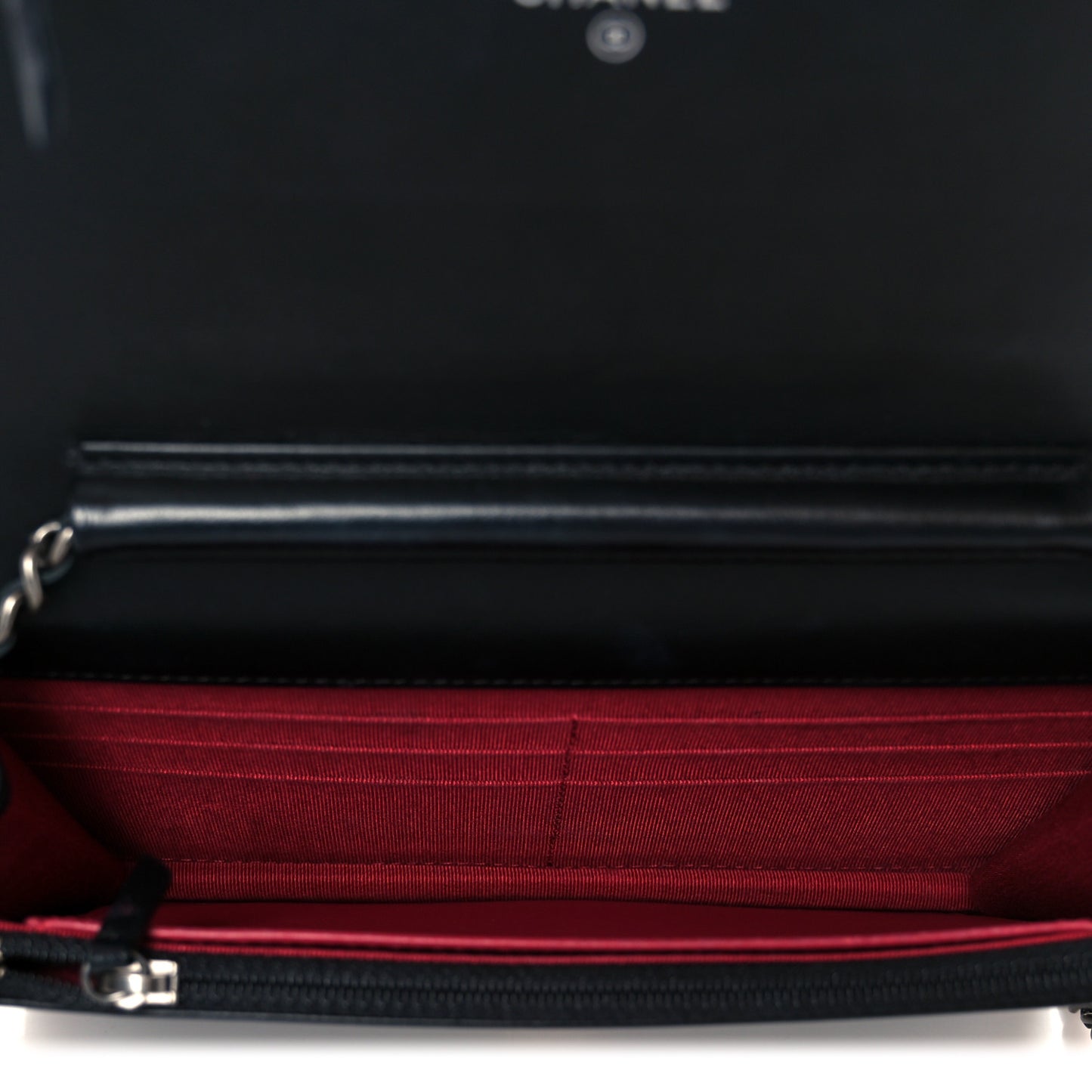 Aged Calfskin Quilted Gabrielle Wallet On Chain WOC Black