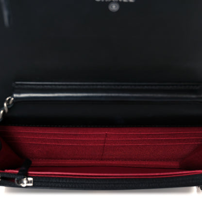 Chanel Aged Calfskin Quilted Gabrielle Wallet On Chain WOC Black 5 of 11
