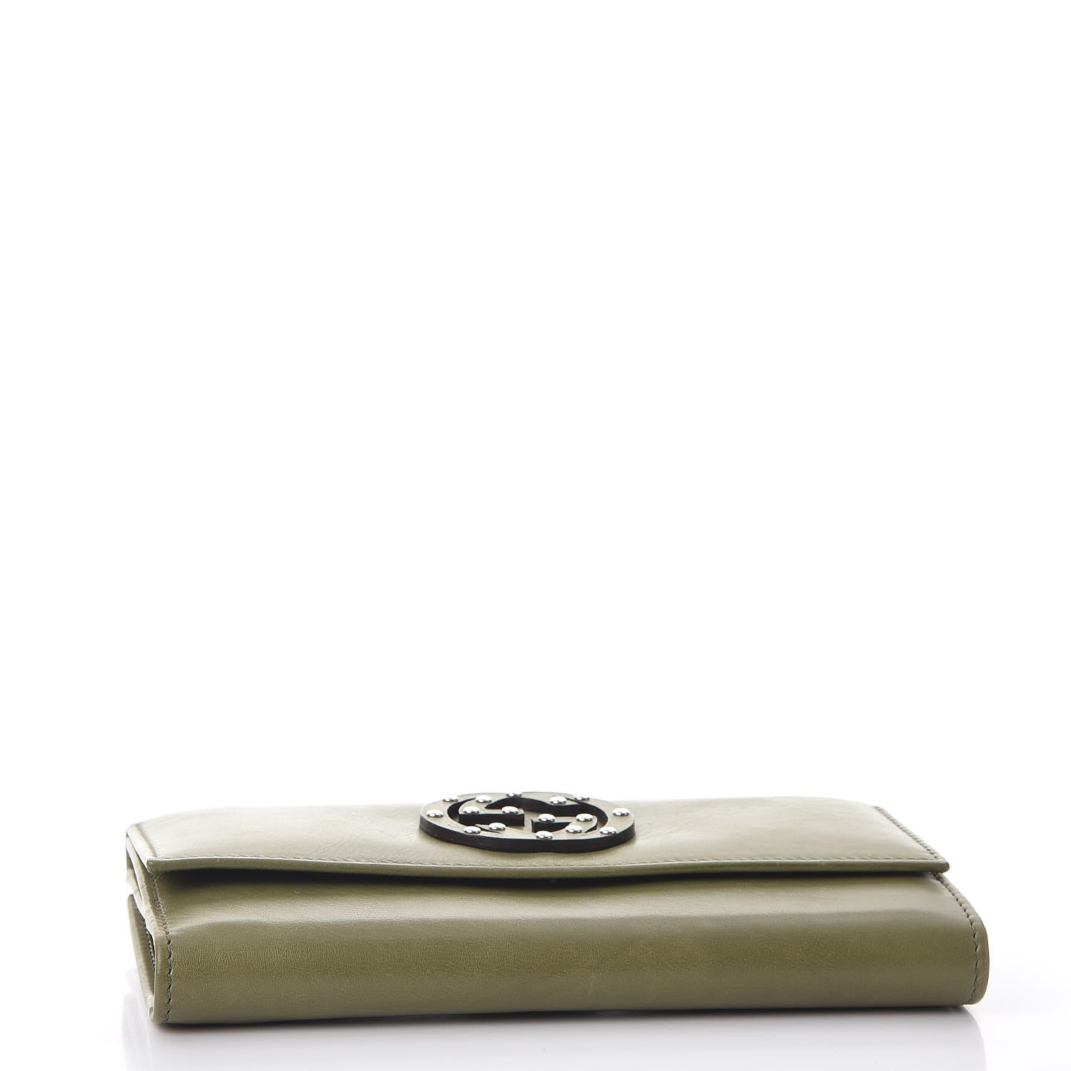 Gucci Calfskin Studded Blondie Continental Wallet Green 4 of 12