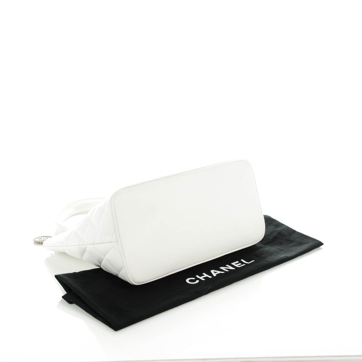 Caviar Quilted Medallion Tote White