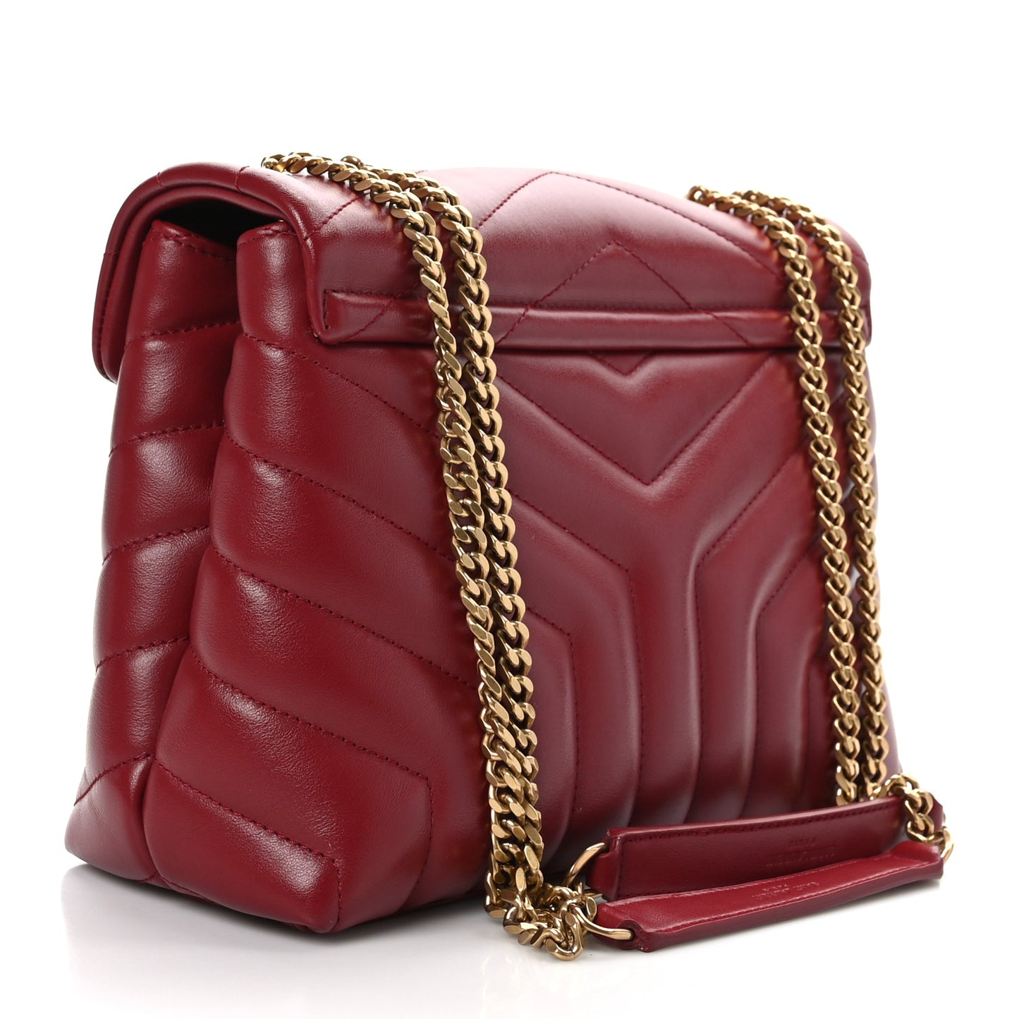 Calfskin Y Quilted Monogram Small Loulou Chain Satchel Red
