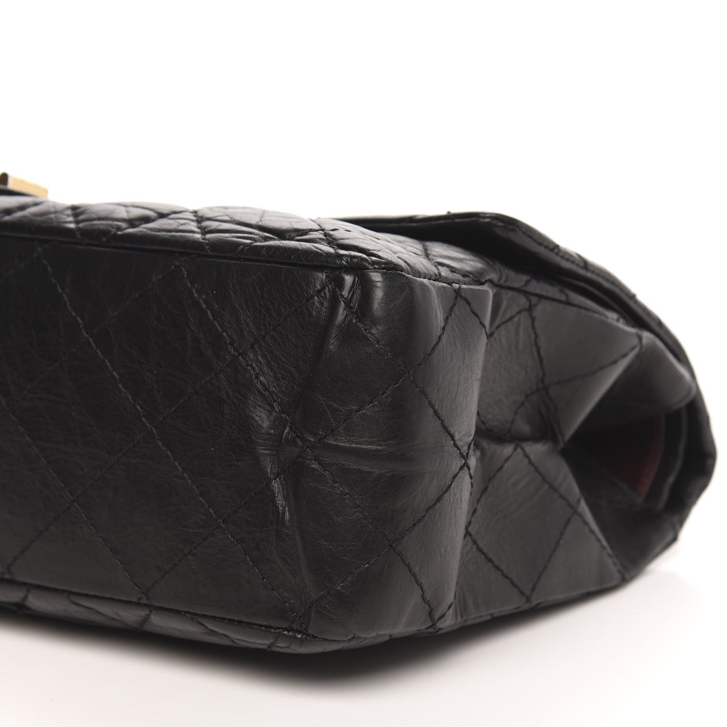 Aged Calfskin Quilted 2.55 Reissue 227 Flap Black