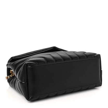 Saint Laurent Calfskin Y Quilted Monogram Small Loulou Chain Satchel Black 4 of 7