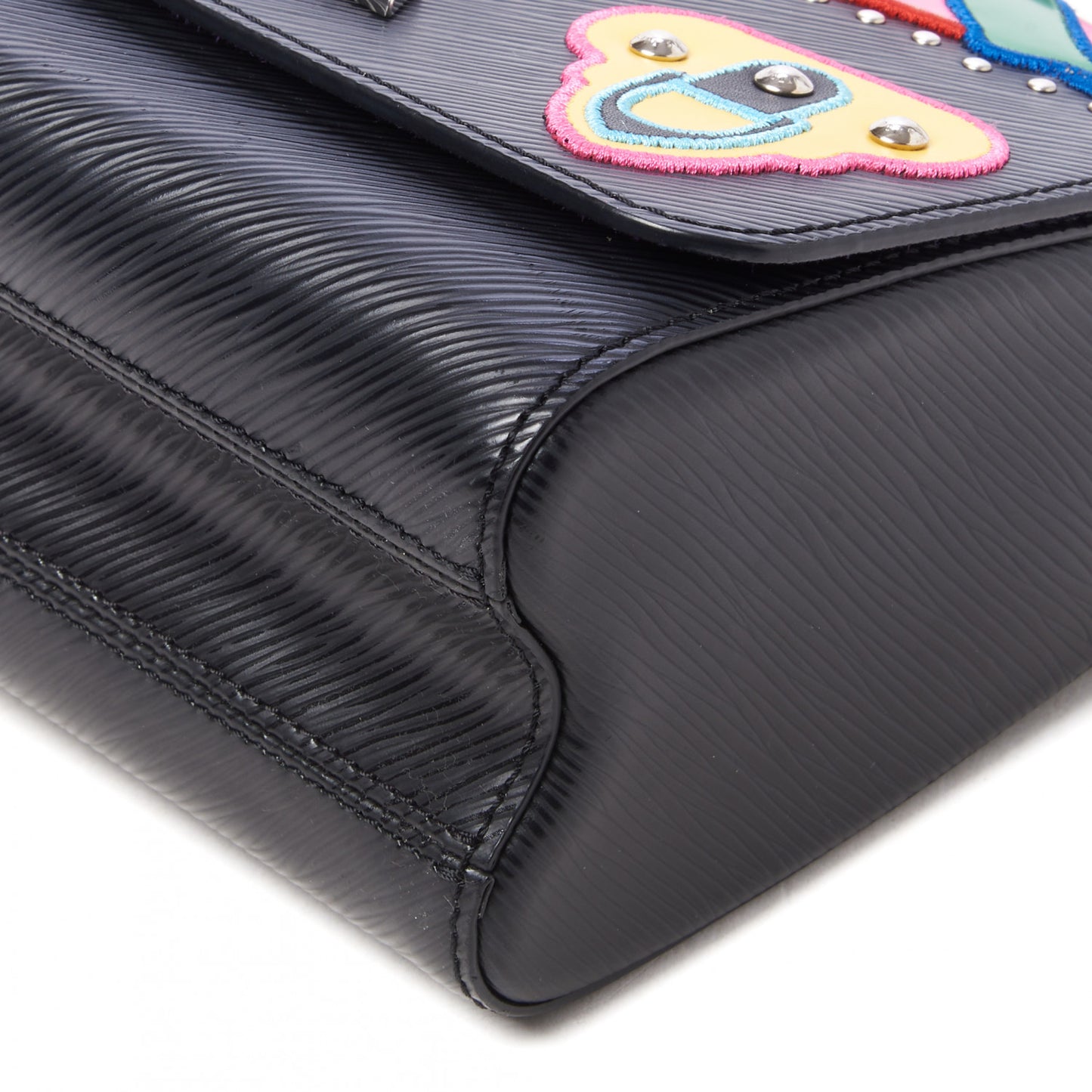 Epi Travel Stickers Twist Shoulder Bag MM Black