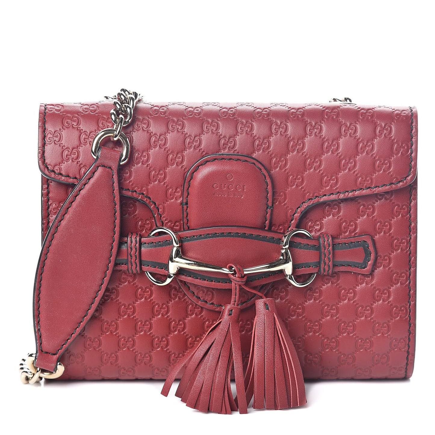 Soft Microguccissima Mini Emily Chain Shoulder Bag Rosso