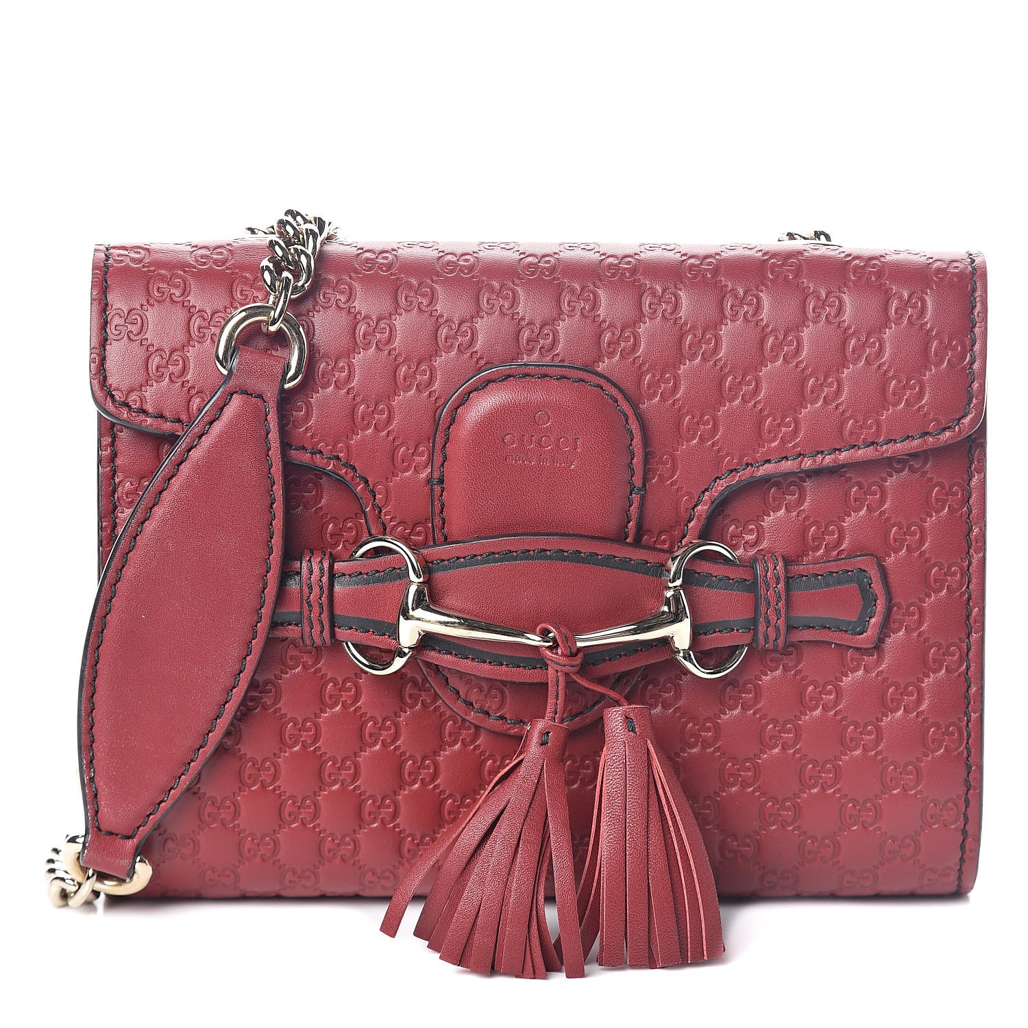Gucci Soft Microguccissima Mini Emily Chain Shoulder Bag Rosso 1 of 6