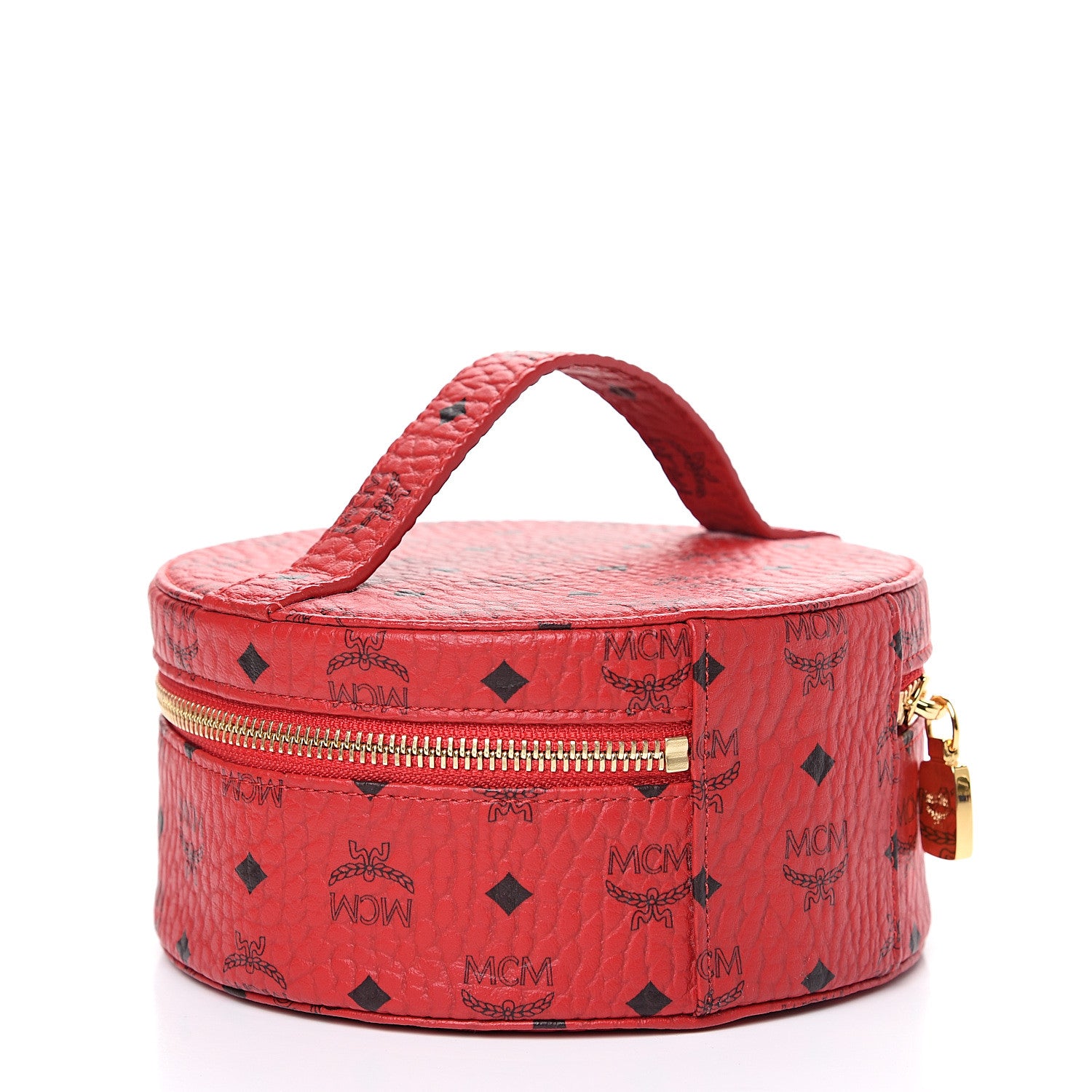MCM Visetos Vanity Cosmetic Case Red 2 of 8
