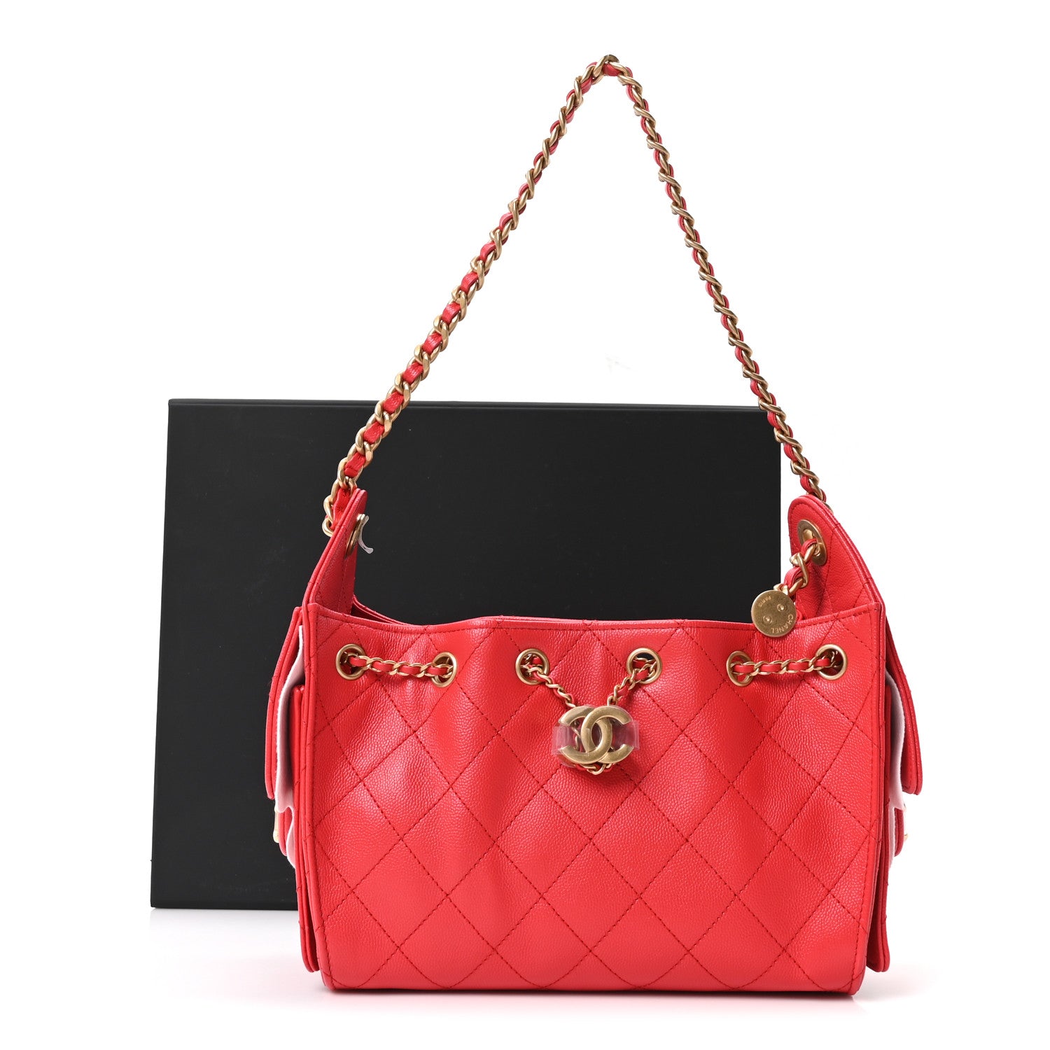 Chanel Caviar Quilted Mini Chanel 25 Handbag Dark Red 11 of 11