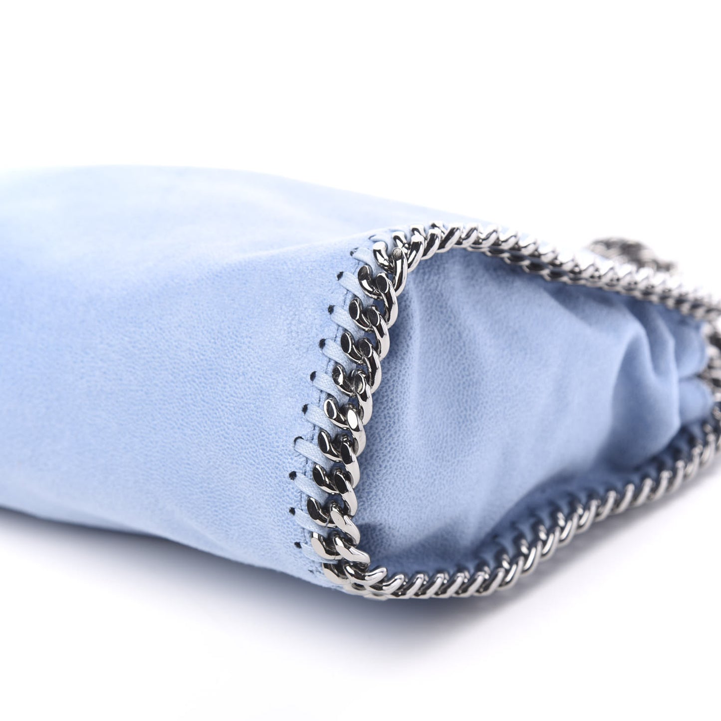 Shaggy Deer Mini Falabella Fold Over Tote Light Blue
