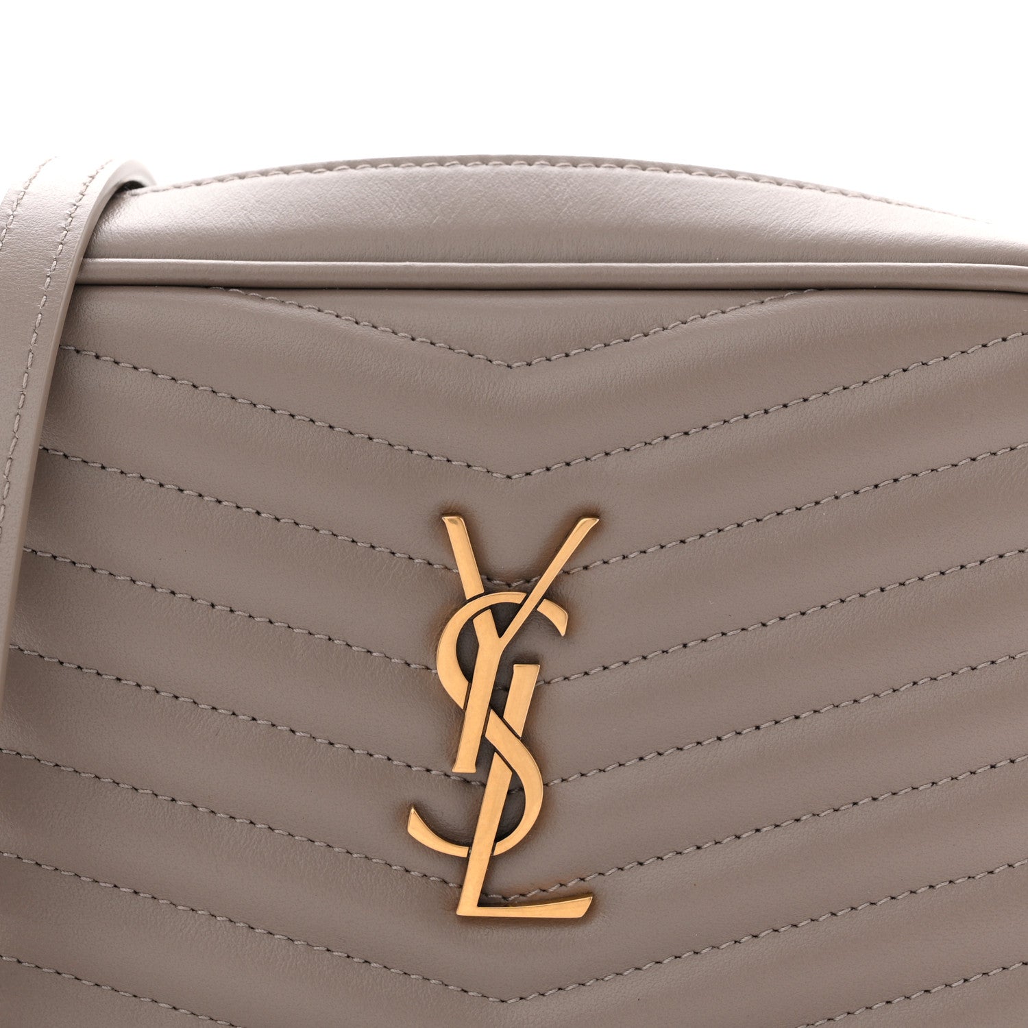Saint Laurent Calfskin Matelasse Monogram Mini Lou Camera Bag Taupe 7 of 11