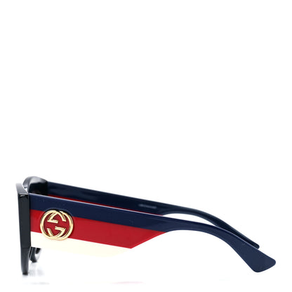 Gucci Acetate Oversized Rectangle Frame Web Sunglasses GG0275S Black 3 of 9