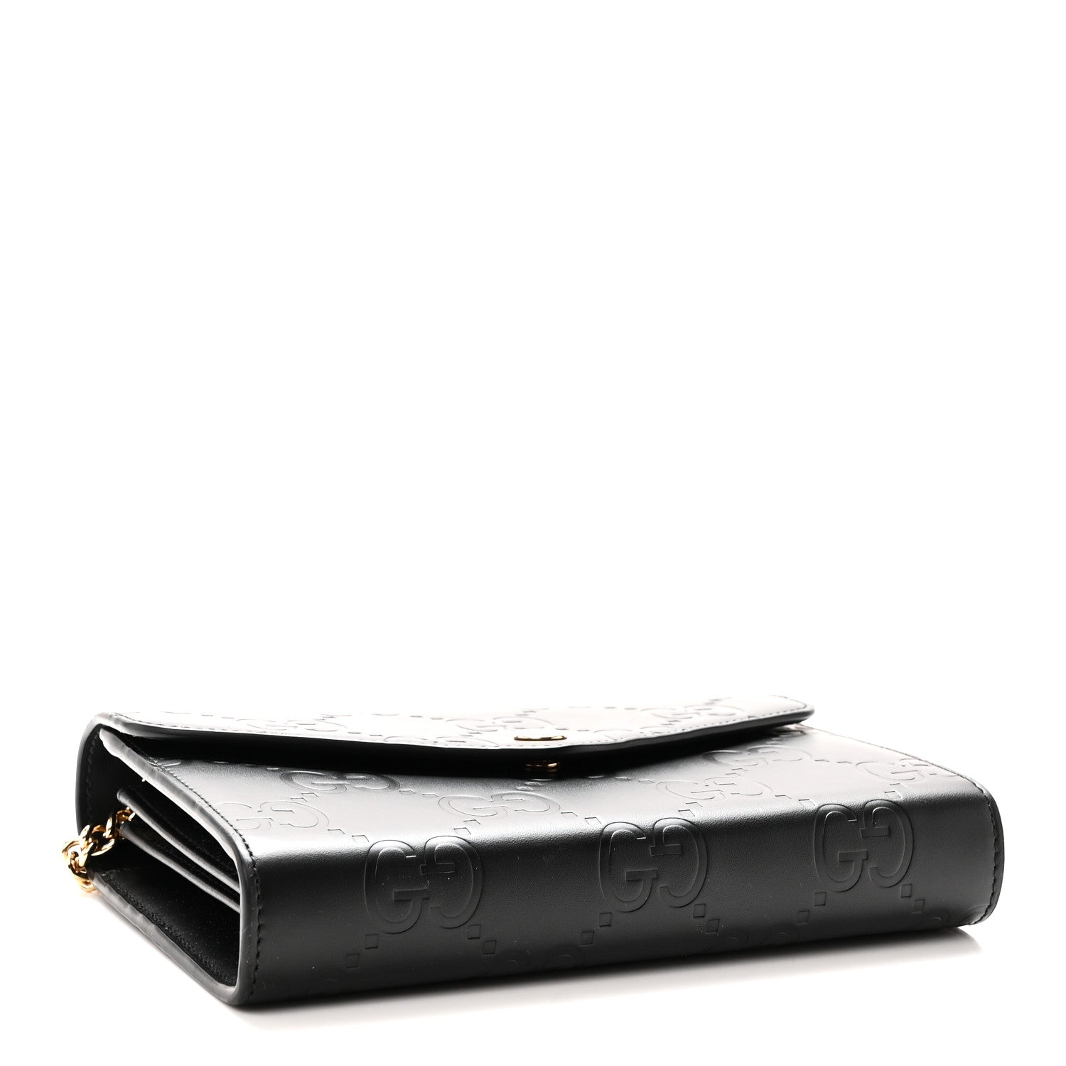 Gucci Calfskin GG Debossed Chain Wallet Black 4 of 10
