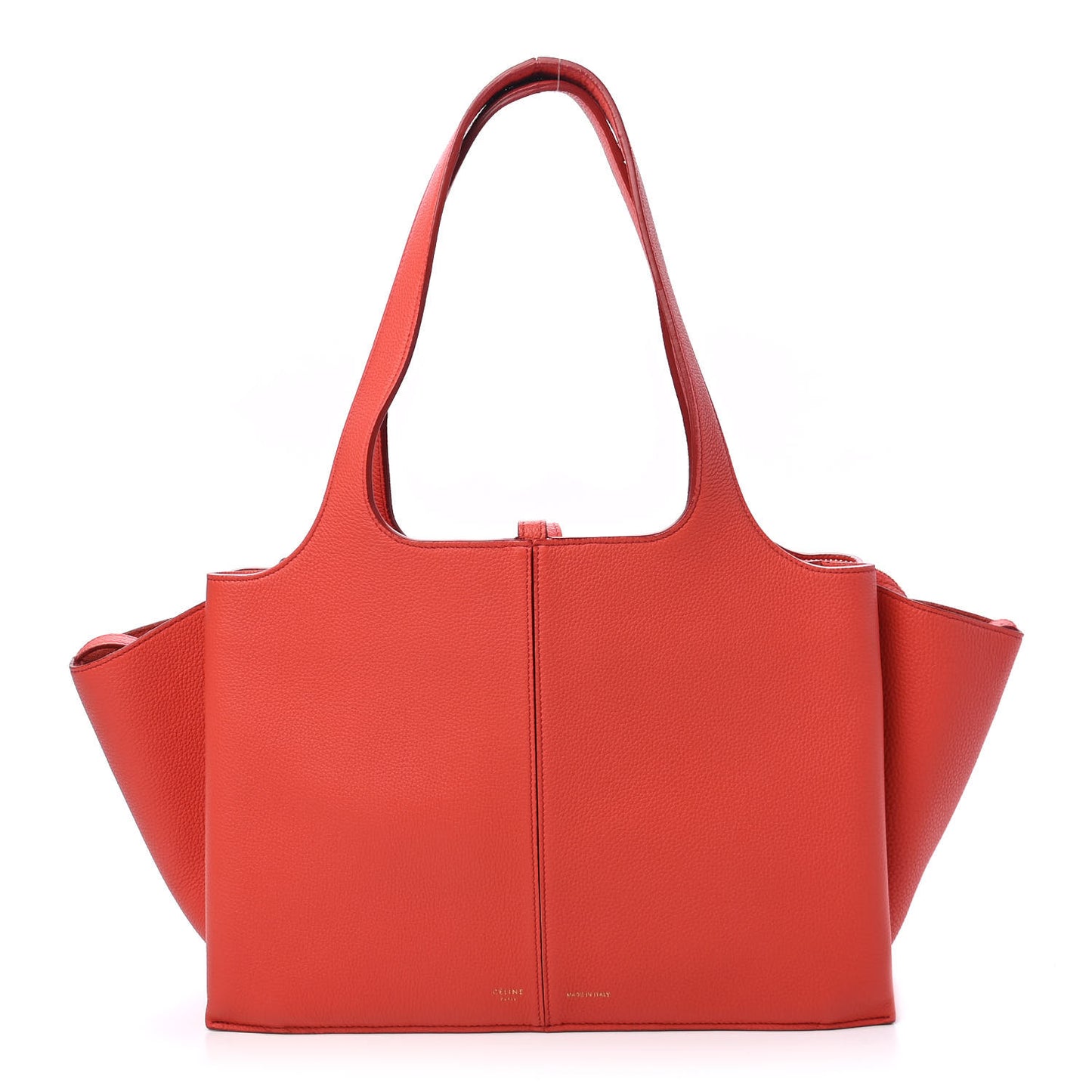 Baby Grained Calfskin Small Tri-Fold Bag Orange