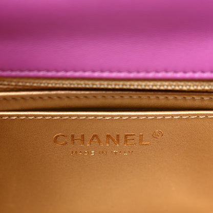 Chanel Lambskin Quilted Mini Pearl Crush Flap Purple 6 of 10