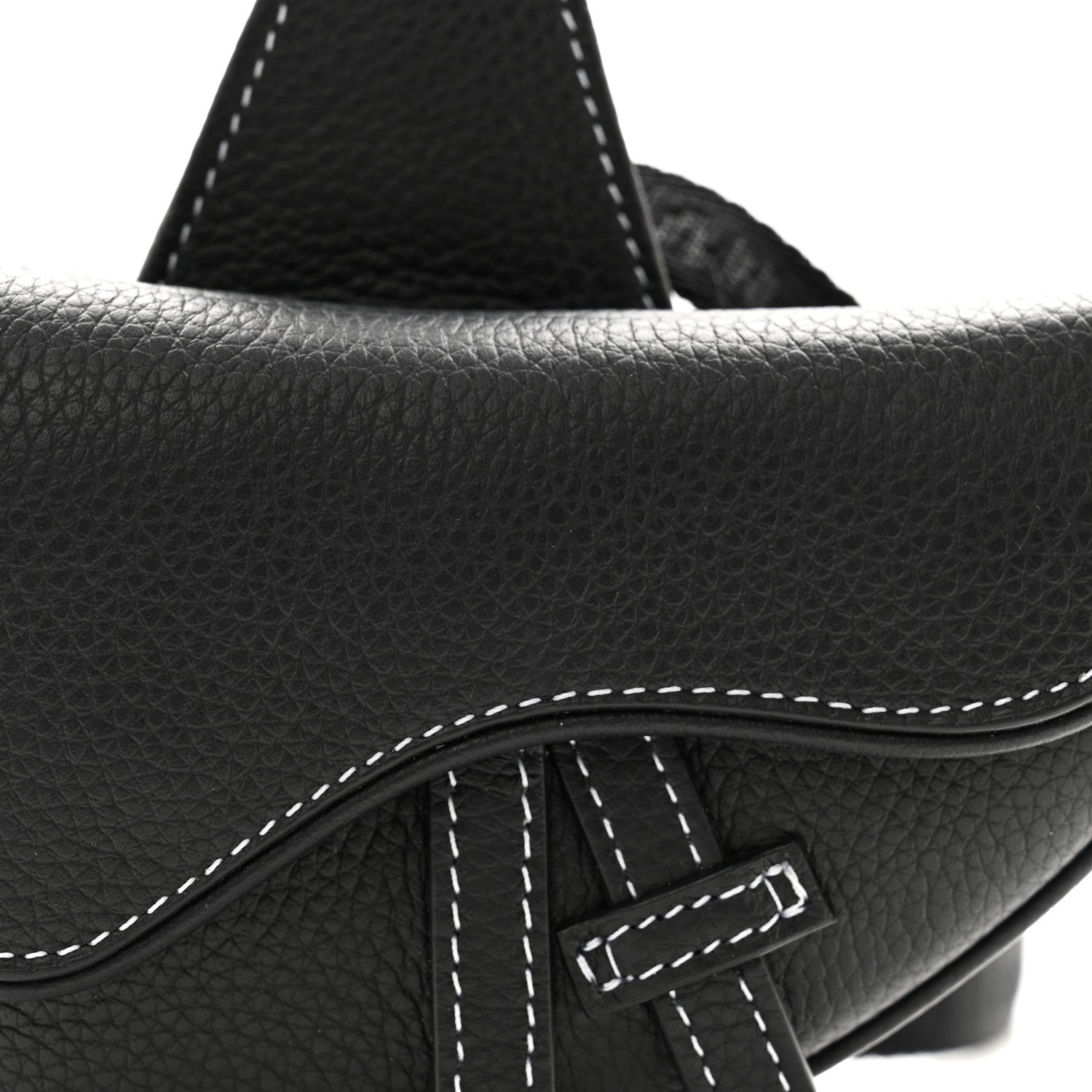 Christian Dior Grained Calfskin Mens Mini Saddle Bag Black 8 of 10