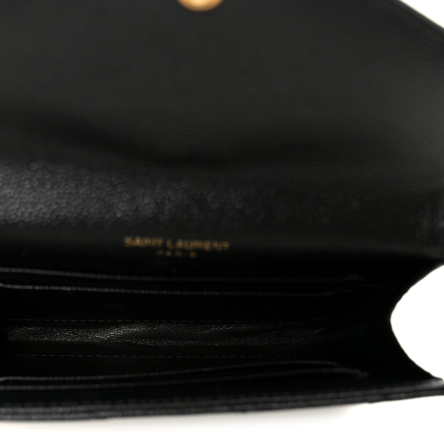 Grain De Poudre Matelasse Chevron Small Monogram Envelope Wallet Black