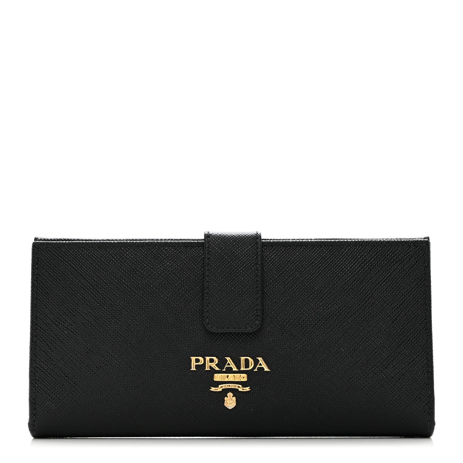 Prada Saffiano Metal Large Wallet Black 1 of 6