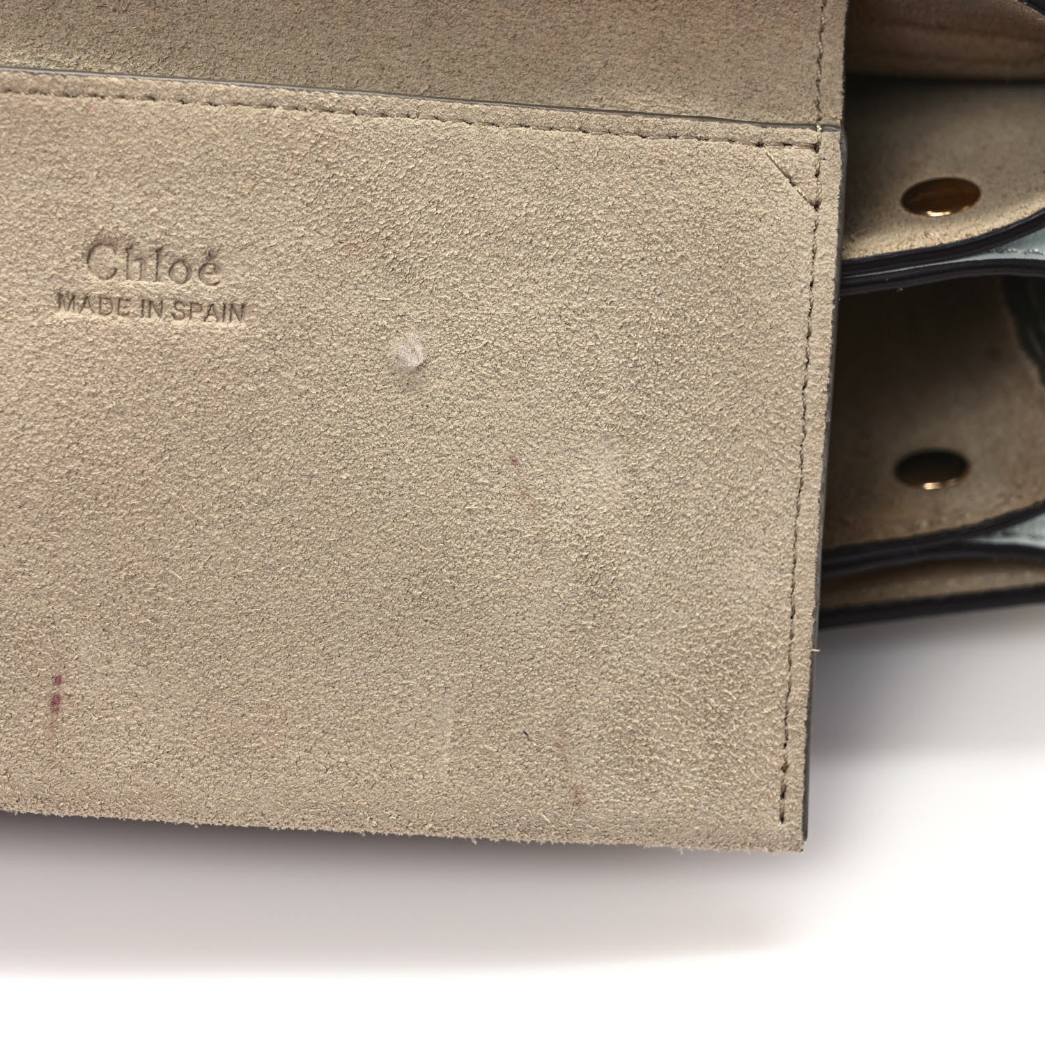 Chloe Suede Calfskin Small Faye Shoulder Bag Airy Grey 9 of 9