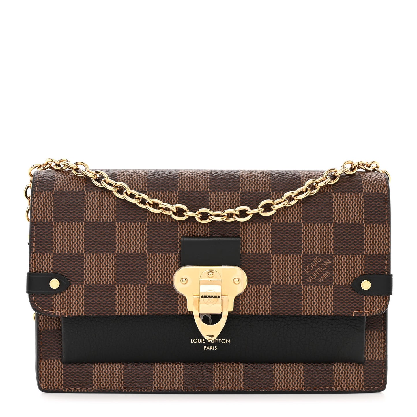 Damier Ebene Vavin Chain Wallet Black