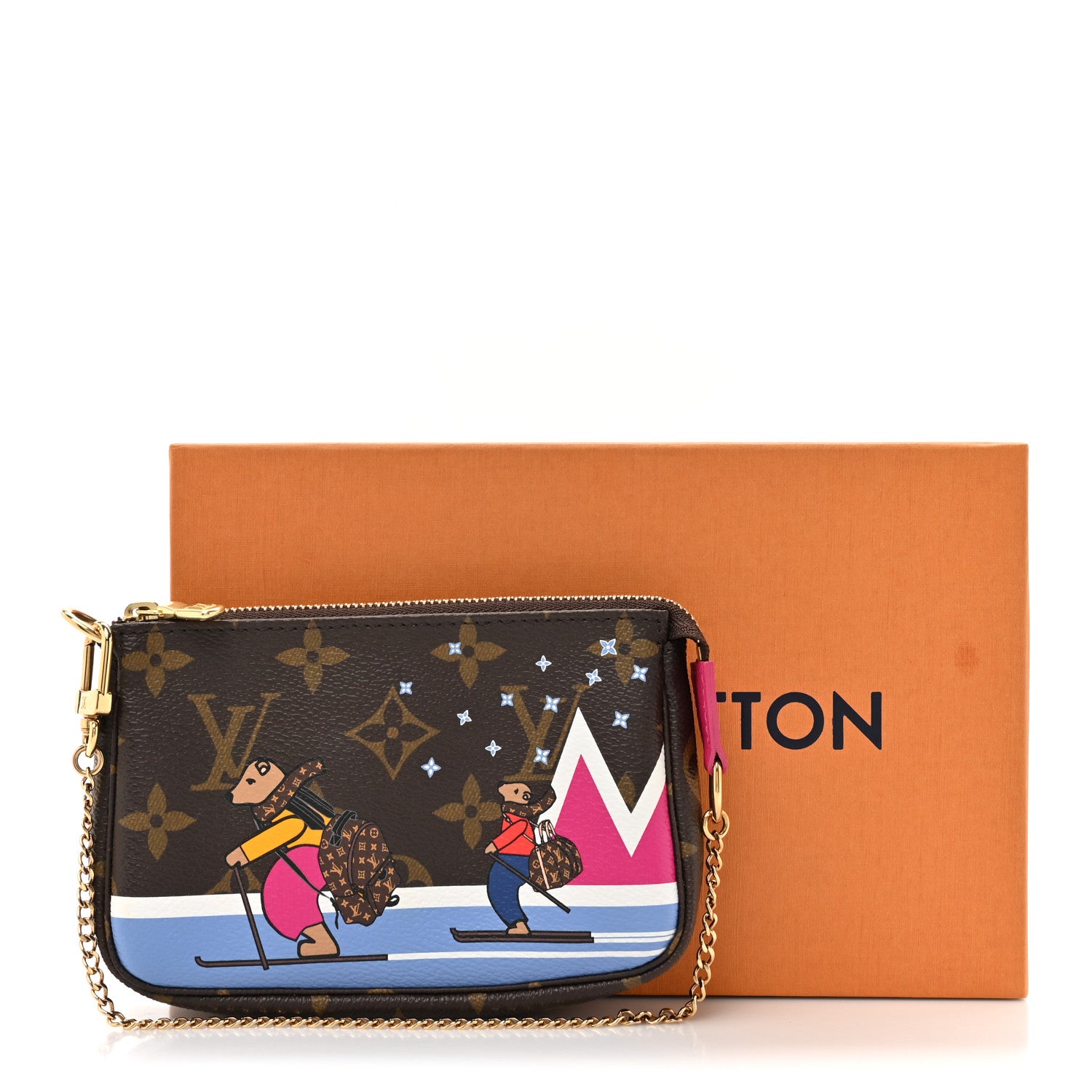 Louis Vuitton Monogram 2018 Christmas Animation Mini Bears Pochette Accessories 10 of 10