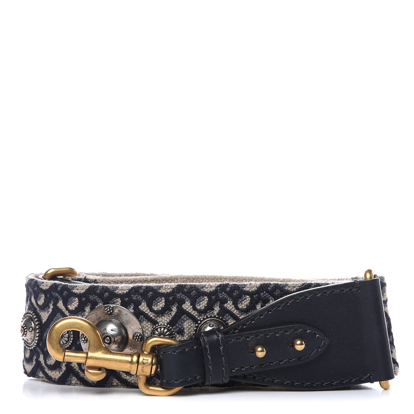 Oblique Studded Shoulder Strap Blue