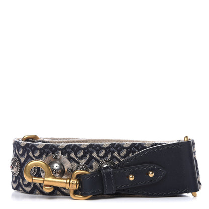 Christian Dior Oblique Studded Shoulder Strap Blue 1 of 4