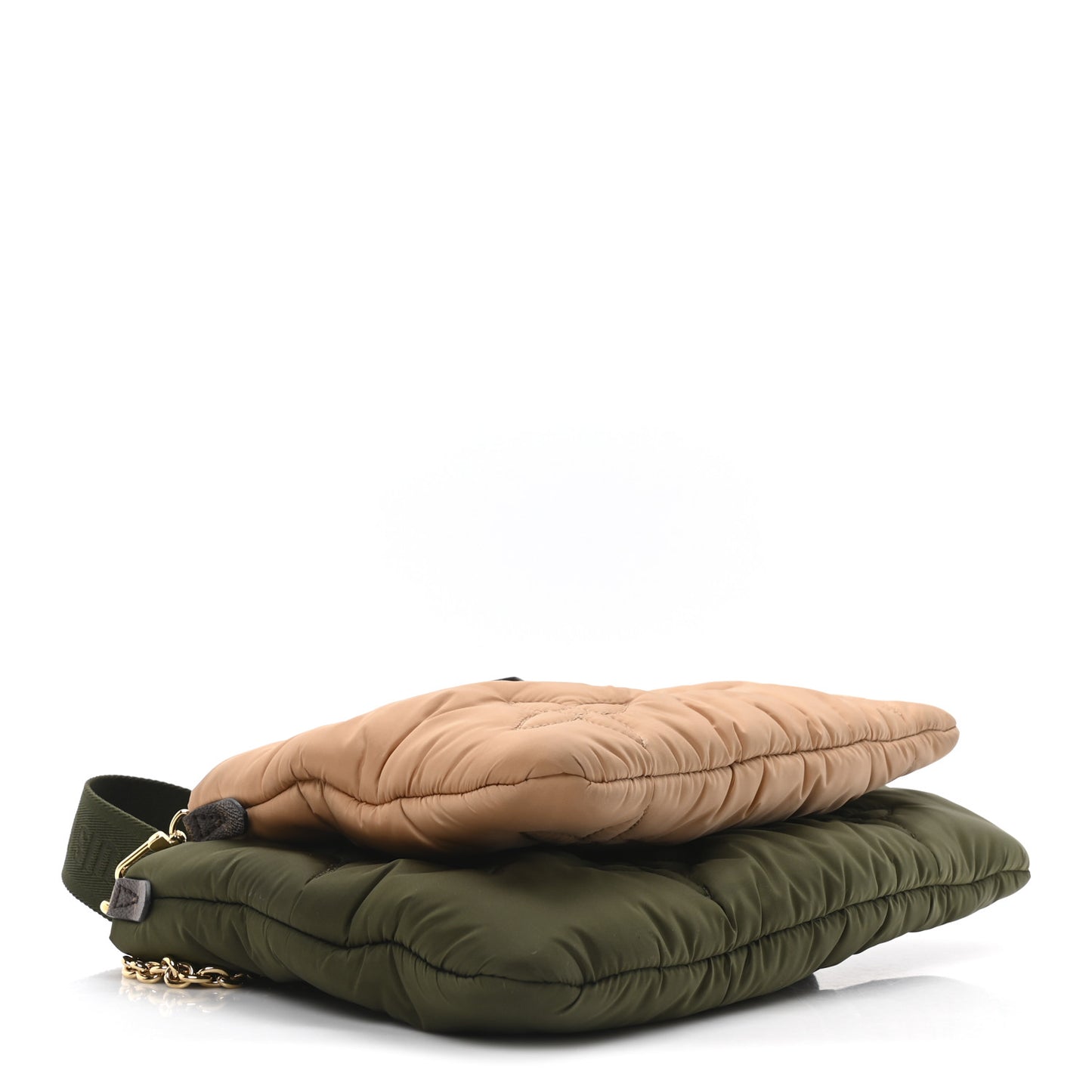 Econyl Monogram Pillow Maxi Multi Pochette Accessories Kaki Beige