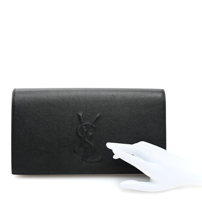 Saint Laurent Calfskin Monogram Large Belle De Jour Clutch Black 2 of 6