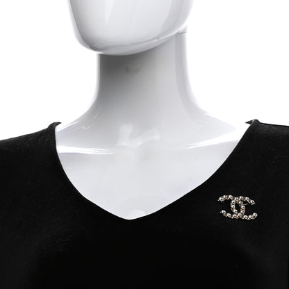 Chanel Crystal CC Brooch Gold 2 of 5