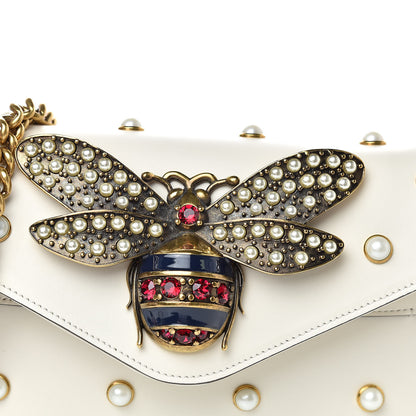 Gucci Nappa Pearl Studded Mini Queen Margaret Broadway Shoulder Bag Mystic White 10 of 10