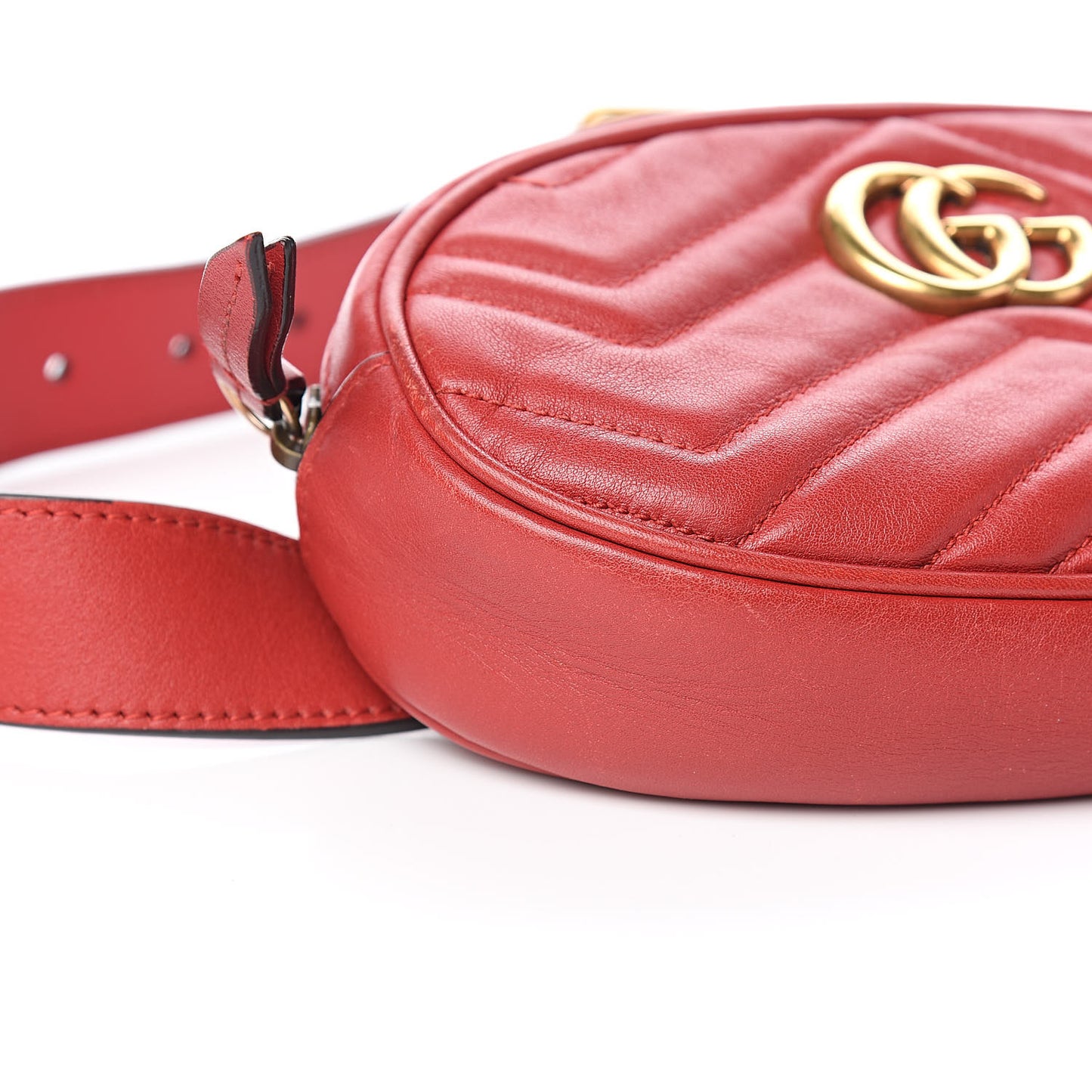 Calfskin Matelasse GG Marmont Belt Bag 85 34 Hibiscus Red