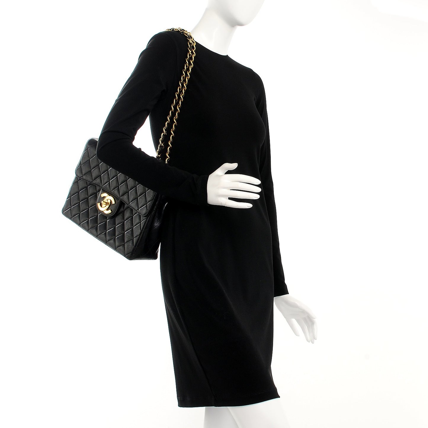 Lambskin Jumbo Flap Black