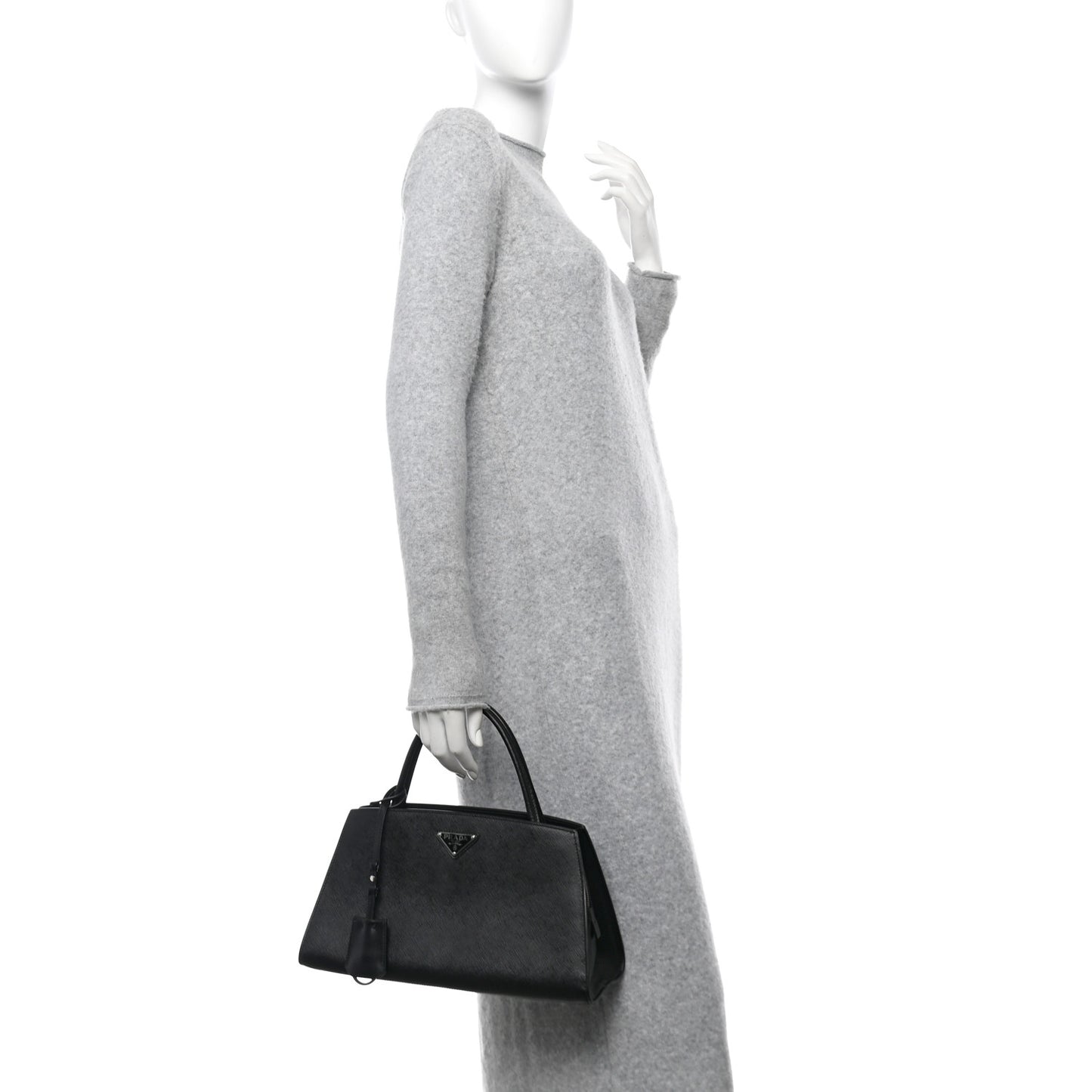 Saffiano Top Handle Bag Black