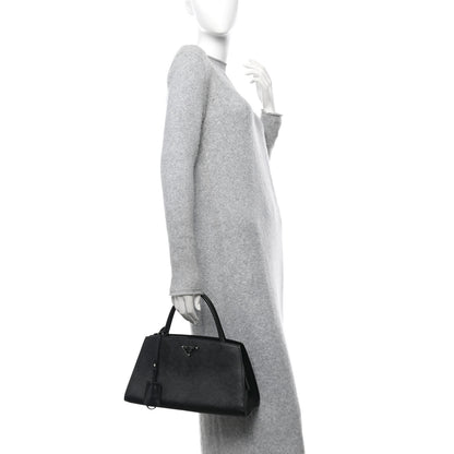 Prada Saffiano Top Handle Bag Black 2 of 15