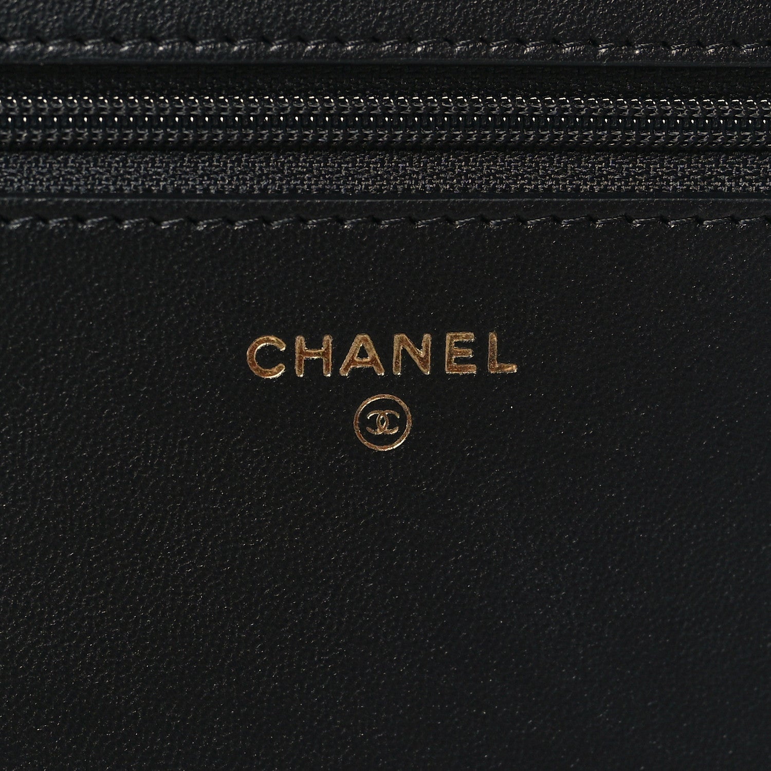 Chanel Lambskin Quilted Wallet On Chain WOC Black Beige 6 of 12