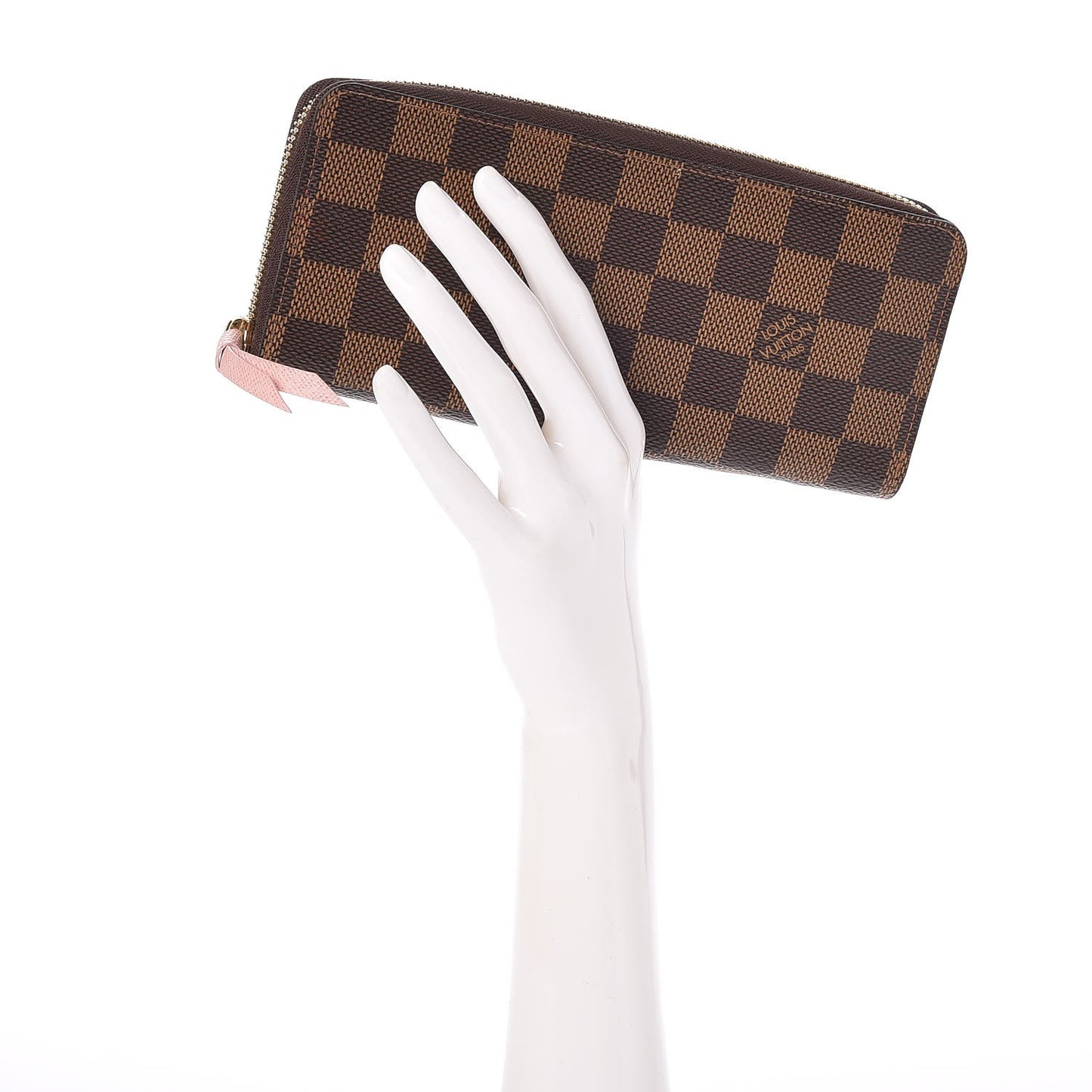 Damier Ebene Clemence Wallet Rose Ballerine