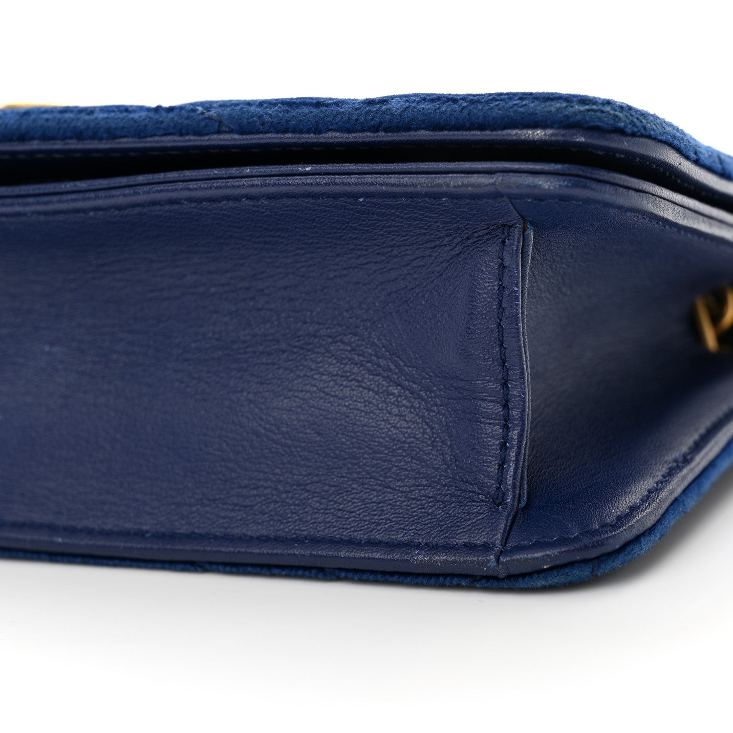 Gucci Velvet Matelasse GG Marmont Mini Bag Cobalt Blue 9 of 10