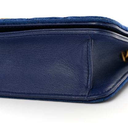 Gucci Velvet Matelasse GG Marmont Mini Bag Cobalt Blue 9 of 10