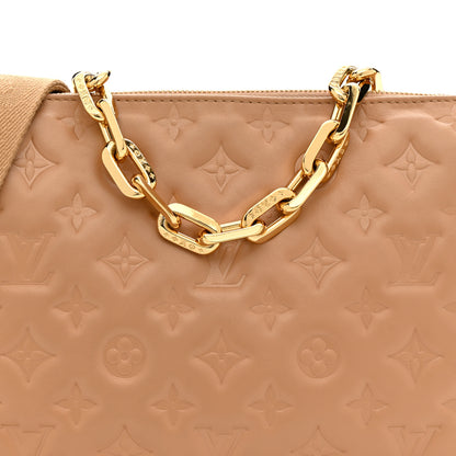 Louis Vuitton Lambskin Embossed Monogram Coussin PM Camel 9 of 11