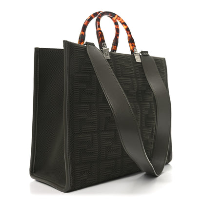 Fendi Technical Fabric Plexiglass FF Medium Fendi Sunshine Shopper Tote Wood 3 of 10
