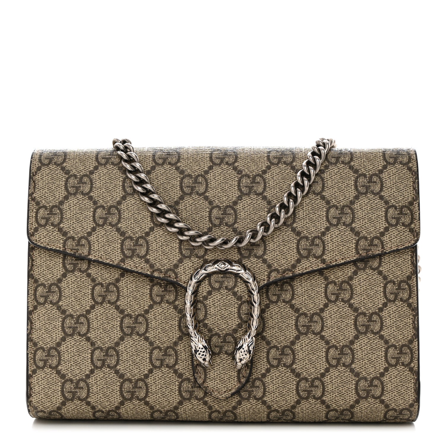 Gucci GG Supreme Monogram Mini Dionysus Chain Wallet Beige Taupe 1 of 10